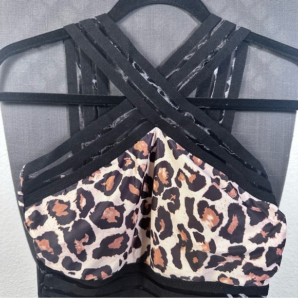 Brown and Black Leopard Print One Piece Swimsuit - Picture 2 of 10